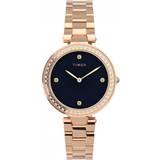 Timex Wrist Watches Timex Ladies Black Gold