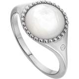 Hot Diamonds Circle Ring - Silver/Mother of Pearl