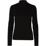 Selected Textured High Neck Knitted Top - Black
