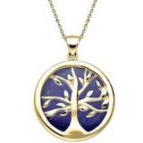 Lapis Jewellery C W Sellors 9ct Gold Lapis Lazuli Round Tree of Life Necklace