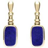 Lapis Jewellery C W Sellors 9ct Gold Lapis Lazuli Oblong Bottle Top Drop Earrings