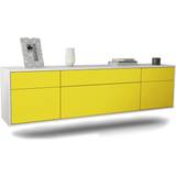 Ebern Designs Graddy White/Yellow TV Bench 457.2x119.4