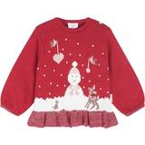 Red Knitted Sweaters Hust & Claire Baby Piline Knit - Teaberry