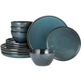 Stoneware Kitchen Accessories Waterside Reactive Glaze Green Dinner Set 12pcs
