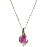 Ruby Jewellery T.H. Baker Swirl Pendant - Gold/Ruby/Diamond