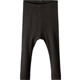Leggings - Organic Cotton Trousers Name It Baby Ribbed Basic Leggings - Black