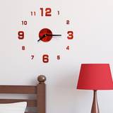 Joom 3D Acrylic Mirror Effect DIY Sticker Red Wall Clock 40