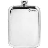 English Pewter Hip Flasks English Pewter Plain Purse With Captive Top 4oz Hip Flask