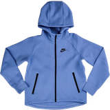 Nike tech fleece full zip hoodie blue Nike Kid's Sportswear Tech Fleece Full-Zip Hoodie - Polar/Black/Black