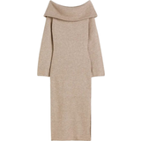 H&M Knitted Off-the-Shoulder Dress - Beige Marl