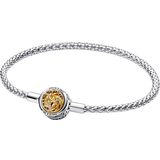 Pandora Game of Thrones House Sigil Clasp Moments Studded Chain Bracelet - Silver/Gold