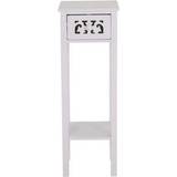 Living and Home Slim Accent White Small Table 25x25cm