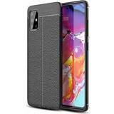 Samsung Galaxy A71 Cases Cadorabo Case for Samsung Galaxy A71 4G Cover Protection TPU Silicone Gel Back Case with noble imitation PU leather application Black