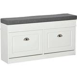 Homcom Shoe White/Grey Storage Bench 104x55cm