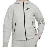 Polyester Hoodies Nike Girl's Sportswear Tech Fleece Full-Zip Hoodie - Dark Gray Heather/Black/Black