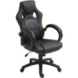 Black - Fabric Gaming Chairs Vinsetto Executive Racing Swivel Gaming Office Chair PU Leather Computer Desk - Grey