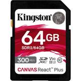 V90 Memory Cards Kingston Canvas React Plus SDXC Class 10 UHS-II U3 ​​V90 300/260MB/s 64GB
