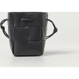 Wheels Handbags Bottega Veneta Black-gold Cassette Mini Leather Bucket bag