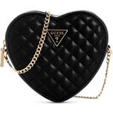 Faux Leather Clutches Guess Rianee Quilted Mini Crossbody Black T/U