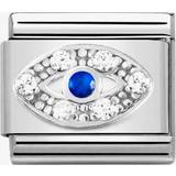 Men Charms & Pendants Nomination Composable Link Greek Eye Charm - Silver/Transparent/Blue
