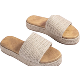 Fabric Slippers Shein Girls Single Band Slippers, Vacation Beige Outdoor Slides