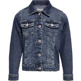 Denim jackets - Polyester Only Spread Collar Jacket - Blue/Medium Blue Denim (15201030)