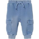 9-12M - Jeans Trousers Name It Ben Baggy Fit Cargo Jeans - Light Blue Denim (13224493)