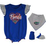 Outerstuff Girls Newborn /Heather Gray Florida Gators All The Love Bodysuit Bib Booties Set Royal, 0-3 Months NCAA Youth Apparel