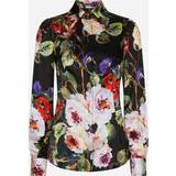 Silk Clothing Dolce & Gabbana Satin shirt roseto_fdo_nero