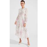 Florals - Women Dresses Hobbs Skye Silk Midi Dress, Ivory/Multi