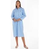 Organic - Organic Fabric Dresses Tommy Hilfiger TH Monogram Stripe Relaxed Midi Shirt Dress BOLD STRIPE/ BLUE SPELL