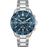 Watches BOSS Link-bracelet chronograph with blue Silver