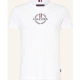 Tommy Hilfiger Men Clothing on sale Tommy Hilfiger Global Stripe Archive Crest Logo Slim T-Shirt WHITE