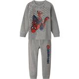 Elastane Pyjamases Name It Spiderman Night Set - Grey Melange (13223944)