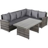 Metal Patio Dining Sets Garden & Outdoor Furniture OutSunny 860-123V70 Patio Dining Set, 1 Table incl. 2 Sofas
