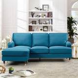 Blue Furniture Artemis Home Woodbury Reversible Teal Sofa 218cm 3 Seater