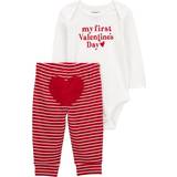 Carter's Baby's My First Valentine's Day Bodysuit Pant Set 2-piece - White/Red