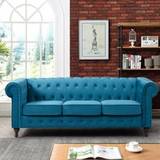 Turquoise Furniture Artemis Home Pelham 207cm Wide Velvet 3 Sofa
