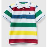 Benetton Short Sleeve Polo With Stripes, 12-18, Multi-color, Kids