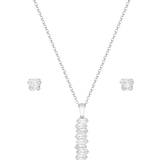 Silver Jewellery Sets Simply Silver Icicle Stick Set - Silver/Transparent