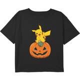 Nintendo Children's Clothing Nintendo Girl's Pokemon Halloween Jack-o'-Lantern Pikachu Child T-Shirt Black