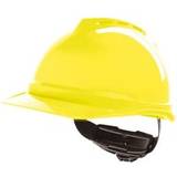 M Safety Helmets MSA Hi Viz Yellow V-GARD 500 Vented Safety Helmet Hard Hat