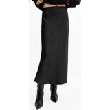 Mango Clothing Mango Women's Midi Satin Skirt Black
