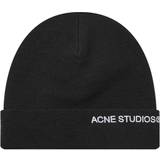 Acne Studios Black Embroidered Logo Beanie 900 Black UNI