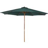 Wood Parasols OutSunny Wooden Garden Parasol with Rope Pulley Mechanism and 8 Ribs 300cm