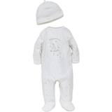 Little Me Welcome To The World Footed One-Piece & Hat - White (LBQ03991N)