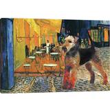 Animals Framed Art ClassicLiving Airedale Terrier Cafe Terrace Multicolour Framed Art 66x45.7cm