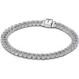 Silver Bracelets Pandora Timeless Pavé Cuban Chain Bracelet - Silver/Transparent