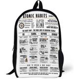 BearLad Backpacks Visual Book Atomic Habits James Clear 17inch School Bag