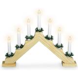 Spetebo Arch Window with 7 LED White/Natural Candle Bridge 39.5cm
